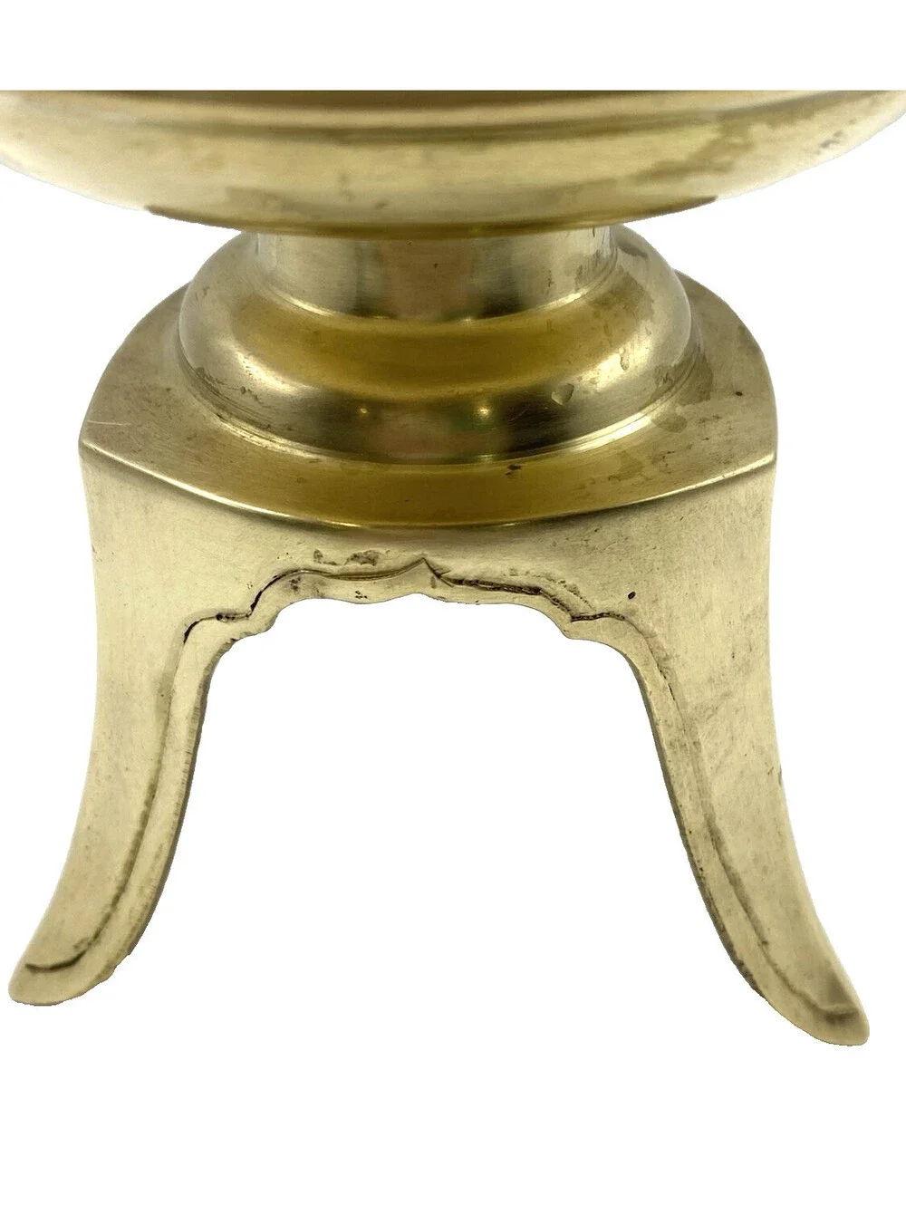 Vintage Solid Brass Incense Holder Candle Stand 3 Leg Made In India